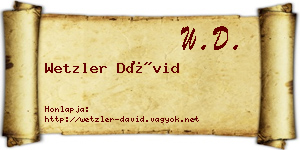 Wetzler Dávid névjegykártya